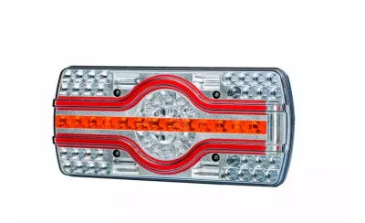 Svetlo zadné združené HOR 89, EMA - 4-funkčné, LED 12/24 V, (osvetlenie bočnej ŠPZ, okrúhly kábel 5x0,5 mm2, dĺžka 2 m)