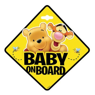 Tabuľka do auta - Dieťa v aute - BABY ON BOARD WINNIE THE POOH