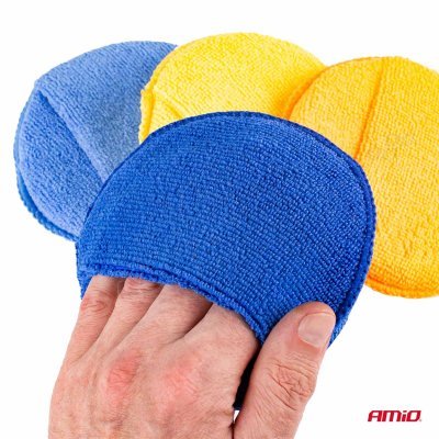 Sada okrúhlych leštidiel z mikrovlákna s vreckom na prsty 4x125 mm