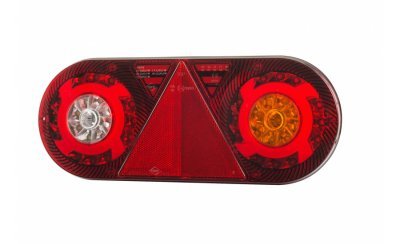 Svetlo zadné združené s trojuholníkovou odrazkou HOR 105, STELLA, LED 12/24 V, PRAVÉ (6-funkčné, okrúhly kábel 6x0,5 mm2, dĺžka 2 m )