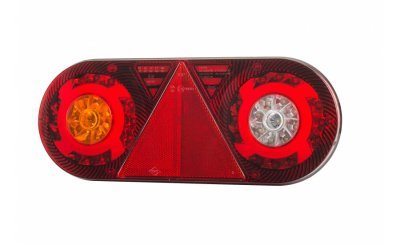 Svetlo zadné združené s trojuholníkovou odrazkou HOR 105, STELLA, LED 12/24 V, ĽAVÉ (6-funkčné, okrúhly kábel 6x0,5 mm2, dĺžka 2 m )
