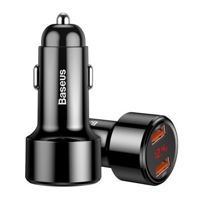 Nabíjačka do auta BASEUS Magic čierna, 2xUSB QC 3.0 45W