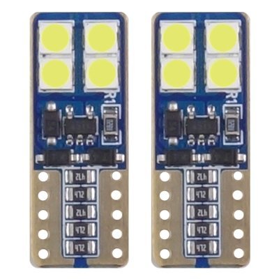 LED žiarovky CANBUS 8SMD 2835 T10e (W5W) White 12V/24V