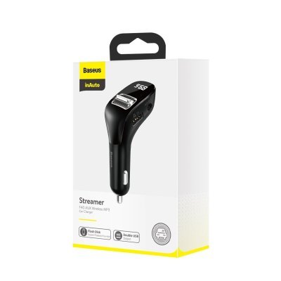 Vysielač FM Baseus Streamer F40, AUX, Bluetooth 5.0, 2x USB, 3A