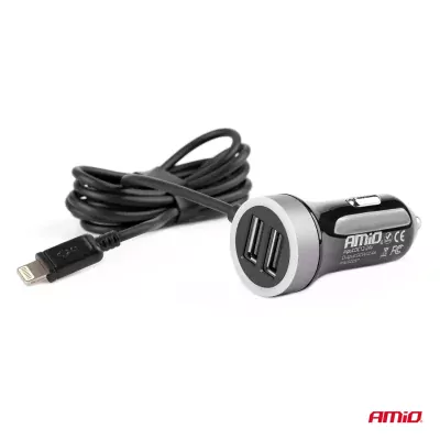 Nabíjačka do auta 12/24V iOS + 2x USB 2.4A PCH PRO-02