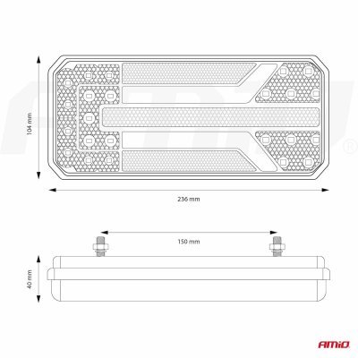 Svetlo zadné združené LED dynamické ĽAVÉ PRAVE- RCL-01-LR