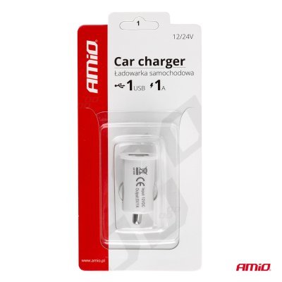 Autonabíjačka mobilného telefónu s 1xUSB biela PCH-02