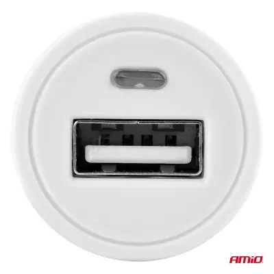 Autonabíjačka mobilného telefónu s 1xUSB biela PCH-02
