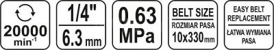 Pneumatická pásová bruska 10 x 330 mm (rozmer pásu)