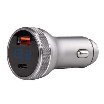 USB nabíjačka s voltmetrom 38W PCH PRO-06 USB+USB-C 12/24V