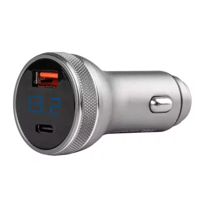 USB nabíjačka s voltmetrom 38W PCH PRO-06 USB+USB-C 12/24V