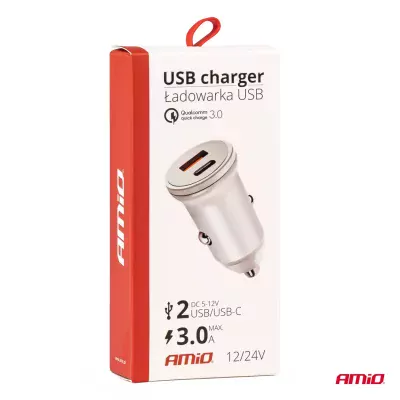 USB nabíjačka PCH PRO-07 USB-C+USB 20W 12/24V