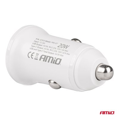 USB nabíjačka PCH PRO-07 USB-C+USB 20W 12/24V