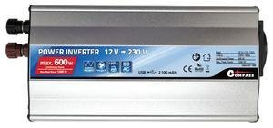 Menič napätia 12/230V 600W + USB