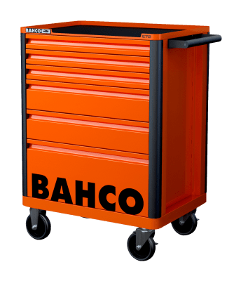 BAHCO dielenský vozík so 6 zásuvkami, s 214 ks náradia oranžový (RAL 2009)
