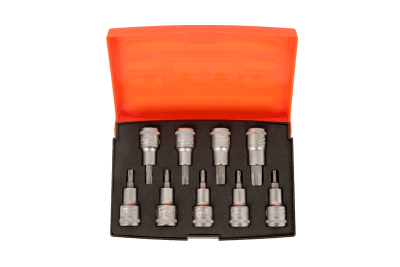 Sada 1/2" nástrčných hlavíc pre skruky s TORX® hlavou - 9 ks