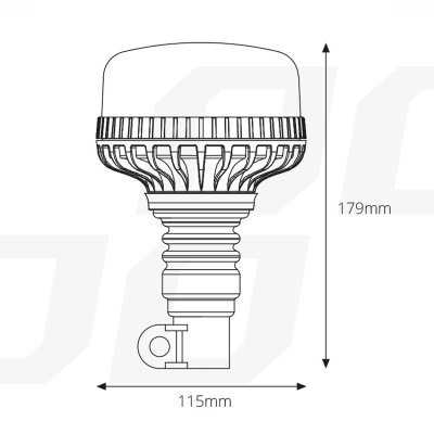 Výstražný maják W03P tyčový Flexi R65 R10 36LED 12 / 24V IP56