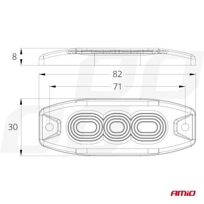 Výstražné osvetlenie oranžové 3x3W LED R65 R10 12/24V IP67