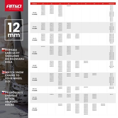 Snehové reťaze 12 mm KN-60