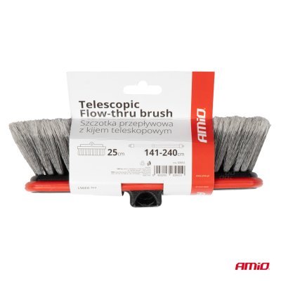 Teleskopická prietoková kefa na umývanie auta 141-240cm AMIO-03951