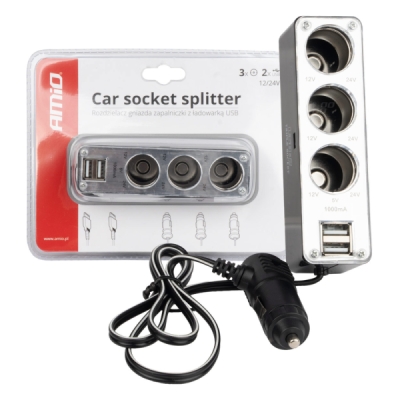 Roztrojka autozapaľovača + USB SOC3