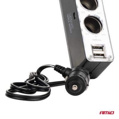Roztrojka autozapaľovača + USB SOC3