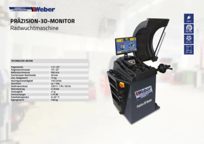 Vyvažovačka kolies automobilu Weber Expert Series Precision 3D Monitor