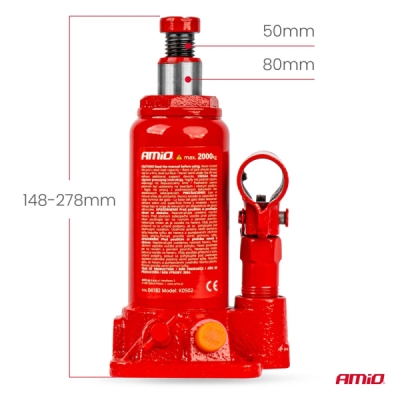 Hydraulický piestový zdvihák 2T v PVC boxe AMIO-04182
