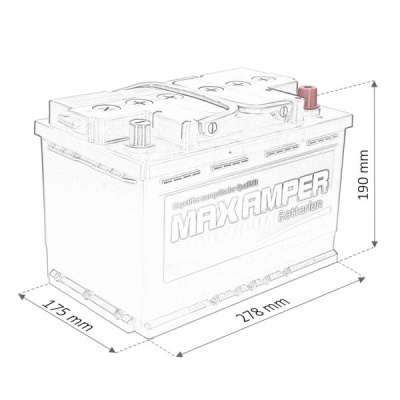 Akumulator Max Amper 12V 74Ah/640A (EN) P+