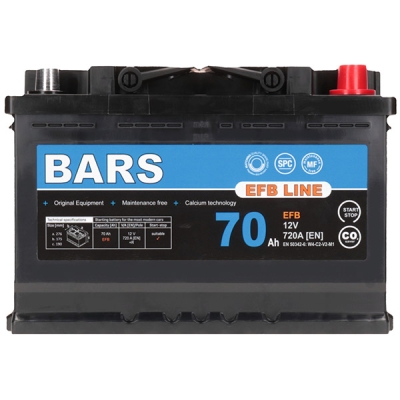 Akumulátor Bars EFB 12V 70Ah 720A/EN