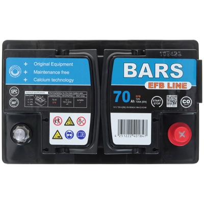 Akumulátor Bars EFB 12V 70Ah 720A/EN