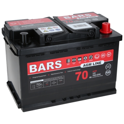 Akumulator Bars AGM LINE 70Ah 760A L3 Start-Stop (M)