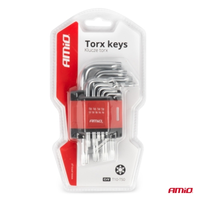 Kľúče TORX krátke 125mm 9 ks TKS