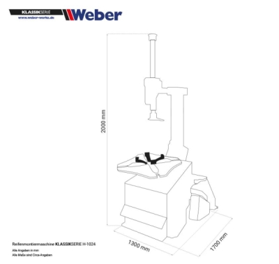 Vyzúvačka automobilových pneumatík Weber Classic Series H-1024