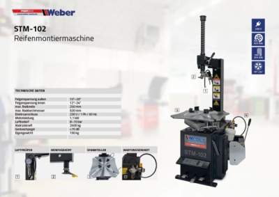 Vyzúvačka pneumatík Weber Profi Series STM-102