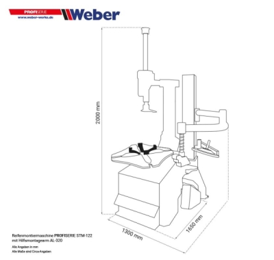 Vyzúvačka pneumatík Weber Profi Series STM-122
