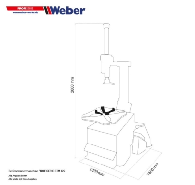 Vyzúvačka pneumatík Weber Profi Series STM-122