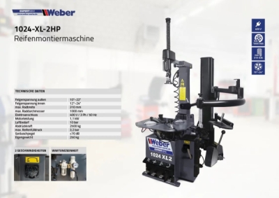 Prezúvačka automobilových pneumatík Weber Expert Series 1024-XL-2HP