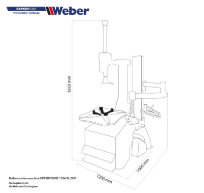 Prezúvačka automobilových pneumatík Weber Expert Series 1024-XL-2HP