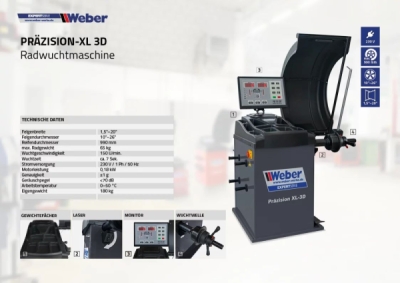 Vyvažovačka kolies automobilov Weber Expert Series Precision-XL 3D