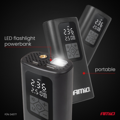 Bezdrôtový vzduchový kompresor LED USB-C 40W AMiO-04377