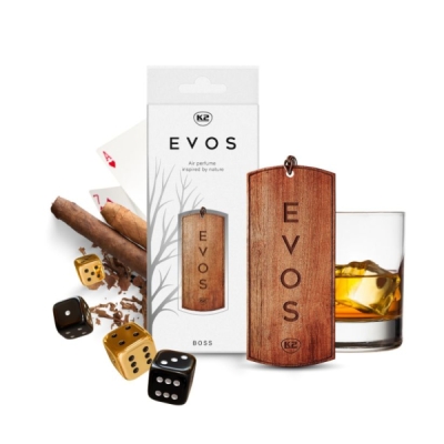 K2 EVOS BOSS drevený závesný osviežovač vzduchu