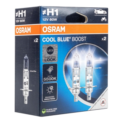 Halogénové žiarovky Osram H1 12V 80W P14,5s Cool Blue Boost 5500K 2 ks