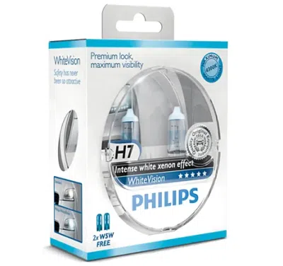 Sada žárovek Philips H7 WhiteVision 12 V 55 W, 2 ks + 2× W5W