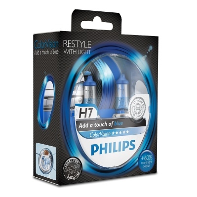 Sada žárovek Philips H7 ColorVision 12 V 55 W, modré, 2 ks
