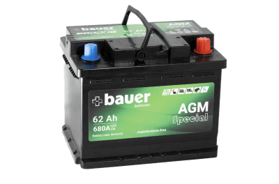 Autobaterie BAUER AGM 62Ah 12V 680A 242x175x190