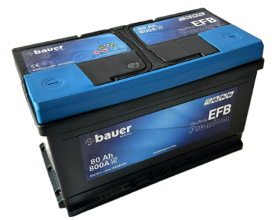 Autobaterie BAUER Carbon EFB 80Ah 12V 800A 314x175x190