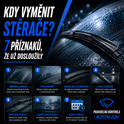 Kdy vyměnit stěrače? 7 příznaků, že už dosloužily