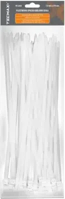 TECMAXX Stahovací pásky bílé 7,6 × 370 mm, 50 ks