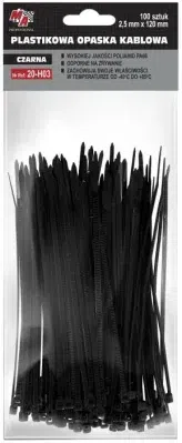MA Professional Stahovací pásky černé 2,5 × 120 mm, 100 ks
